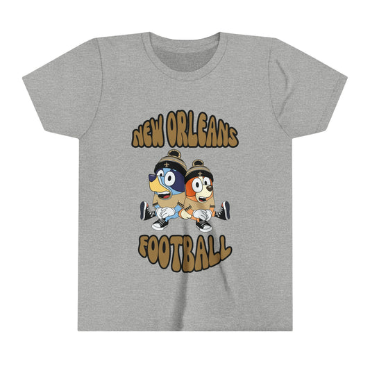 Youth Bluey & Bingo Design Saints Football - Inspired T-Shirt