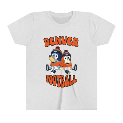 Youth Bluey & Bingo Design Broncos Football - Inspired T-Shirt