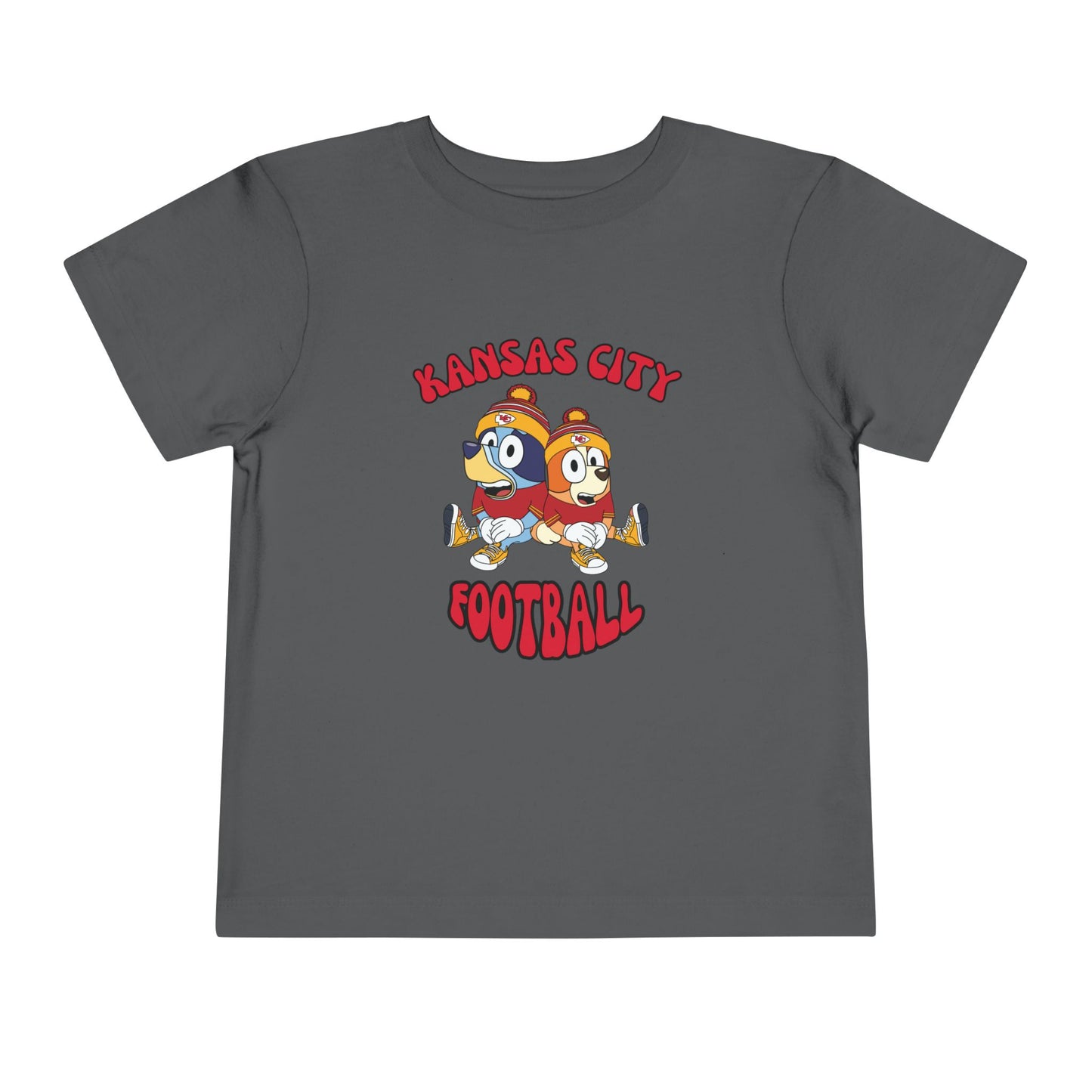 Toddler Bluey & Bingo Design Kansas City Chiefs Football - Inspired T-Shirt