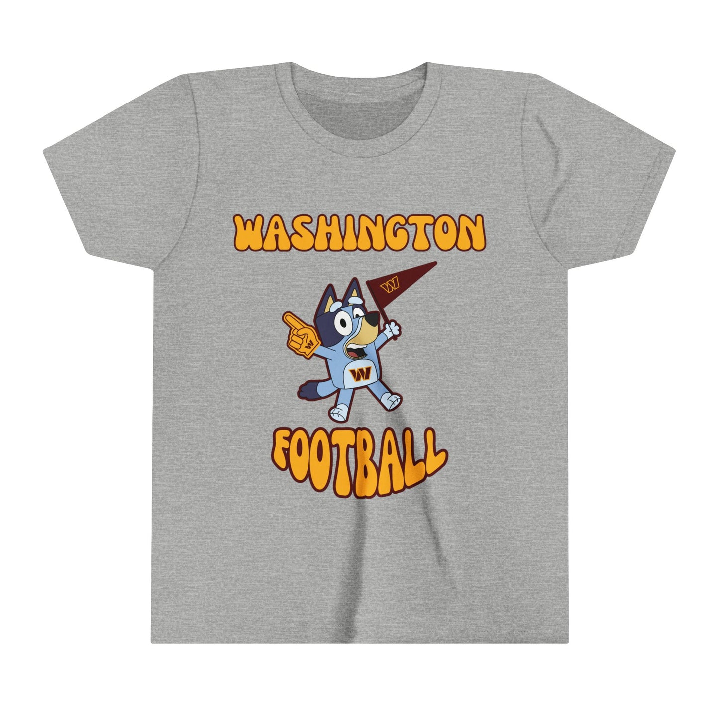 Youth Bluey Design Washington Commanders Football -Inspired T-Shirt