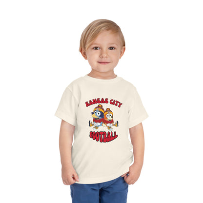 Toddler Bluey & Bingo Design Kansas City Chiefs Football - Inspired T-Shirt