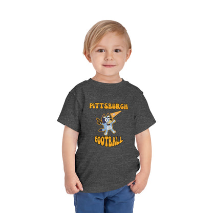 Toddler Bluey Design Pittsburgh Steelers Football -Inspired T-Shirt