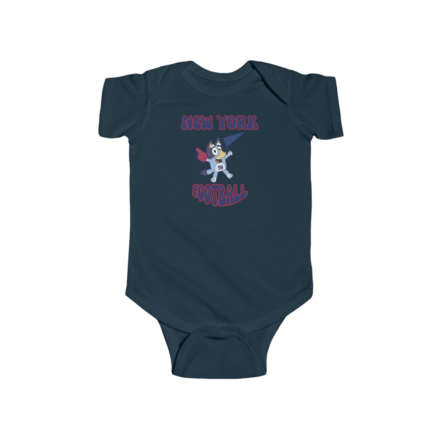 Infant Bluey Design New York Giants Football -Inspired Bodysuit