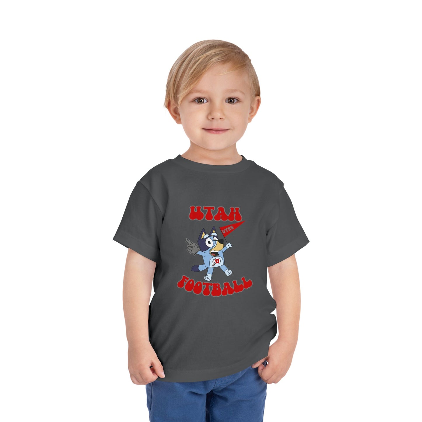 Customizable Toddler Tee - Bluey College Football Design