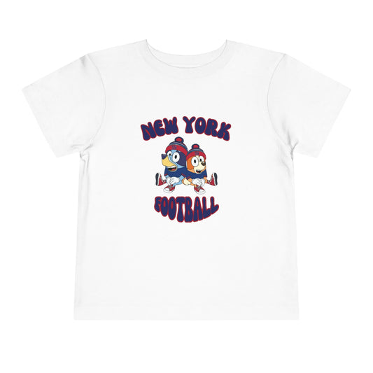 Toddler Bluey & Bingo Design New York Giants Football - Inspired T-Shirt