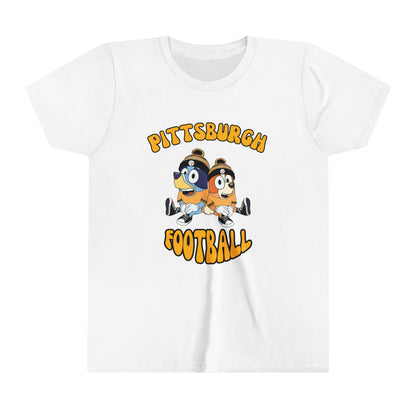 Youth Bluey & Bingo Design Pittsburgh Steelers Football - Inspired T-Shirt