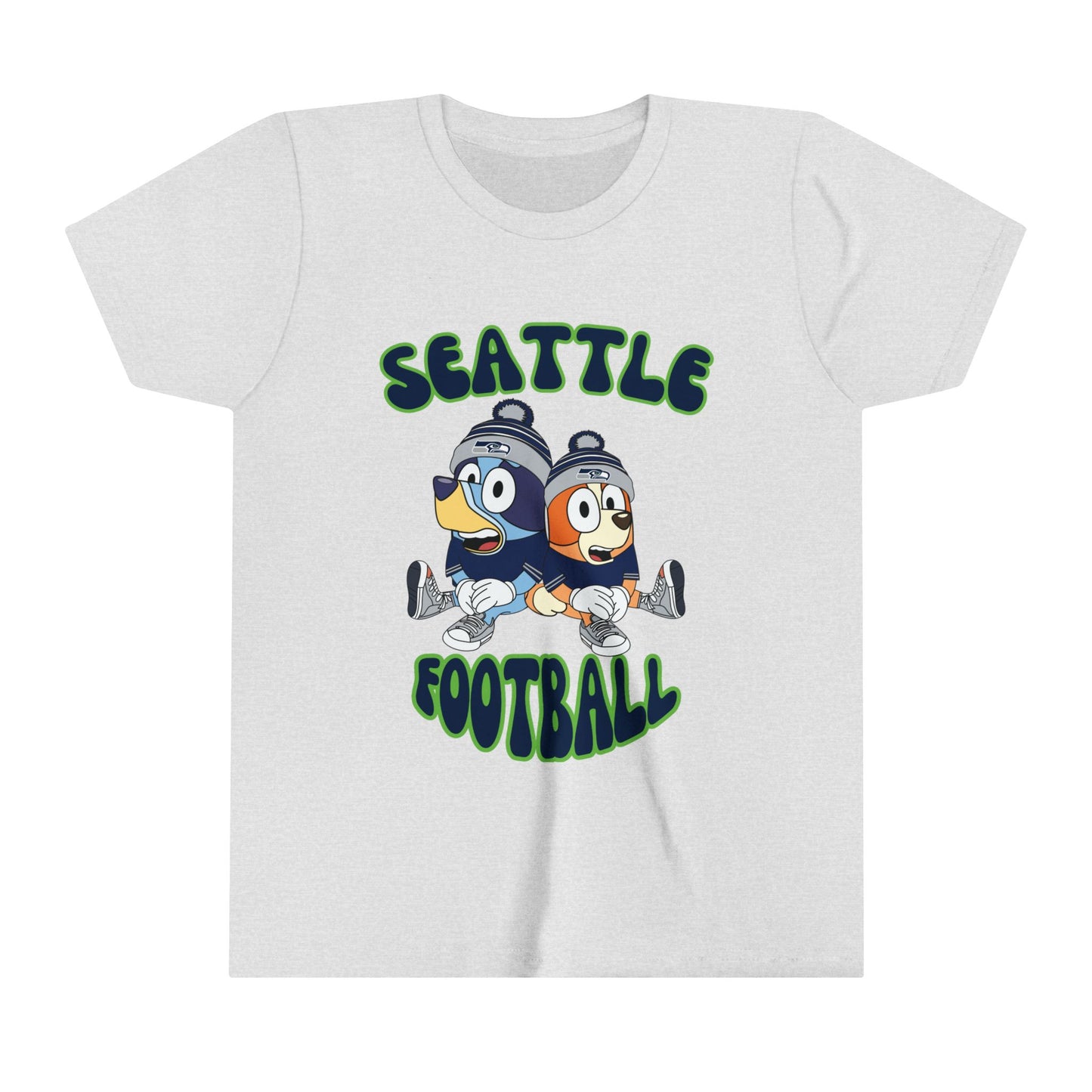 Youth Bluey & Bingo Design Seahawks Football - Inspired T-Shirt