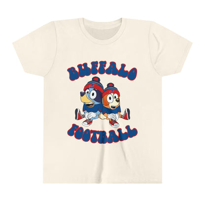 Youth Bluey & Bingo Design Bills Football - Inspired T-Shirt