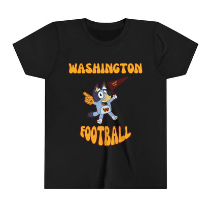 Youth Bluey Design Washington Commanders Football -Inspired T-Shirt