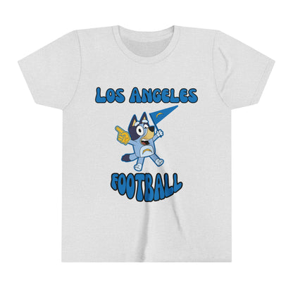 Youth Bluey Design Las Angeles Chargers Football -Inspired T-Shirt