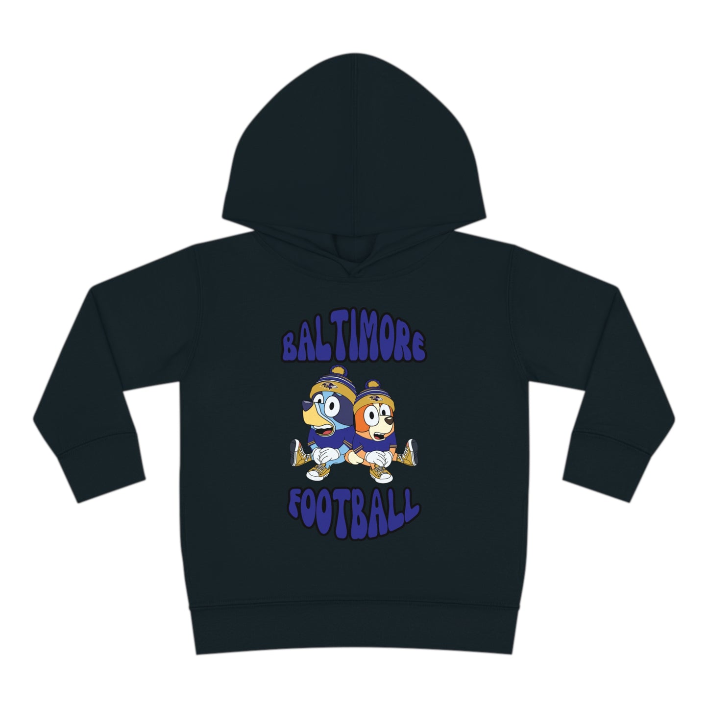 Toddler Bluey & Bingo Design Ravens Football - Inspired Pullover Fleece Hoodie