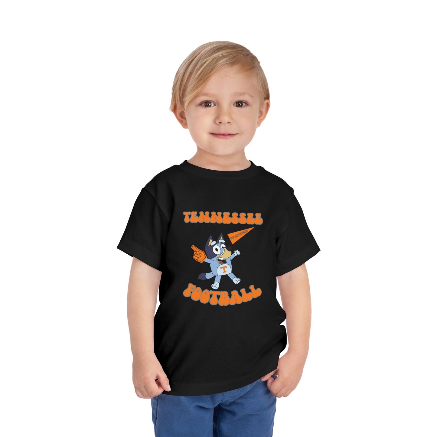 Customizable Toddler Tee - Bluey College Football Design