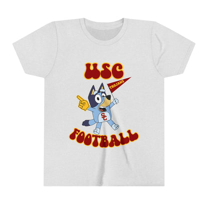 Customizable Bluey College Football Youth Tee-Shirt