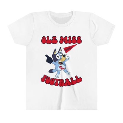 Customizable Bluey College Football Youth Tee-Shirt